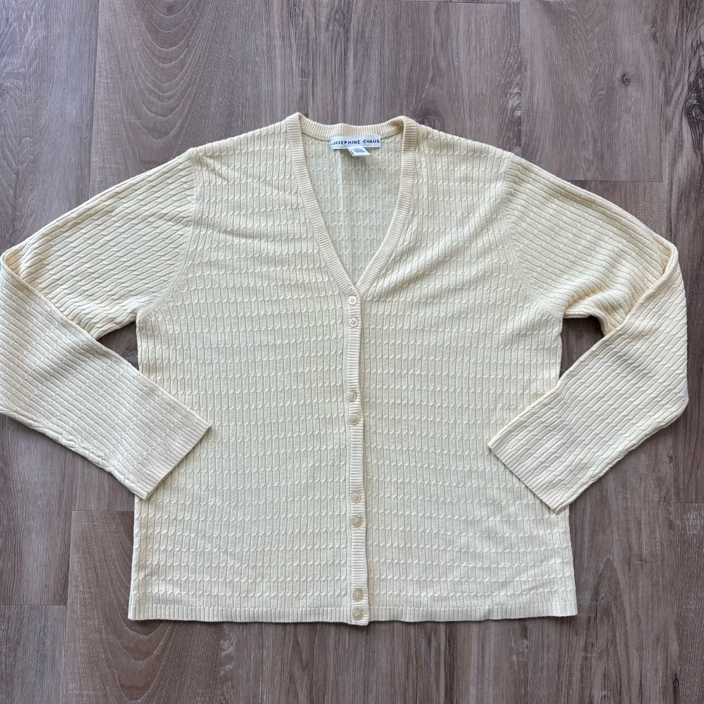 Josephine Chaus Textured Cream Cardigan - Picture 1 of 4